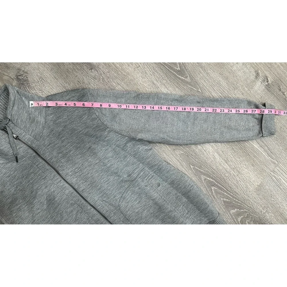 Banana Republic Sweater Mens Large Gray Cardigan Collared Heavy Full Zip Sweater